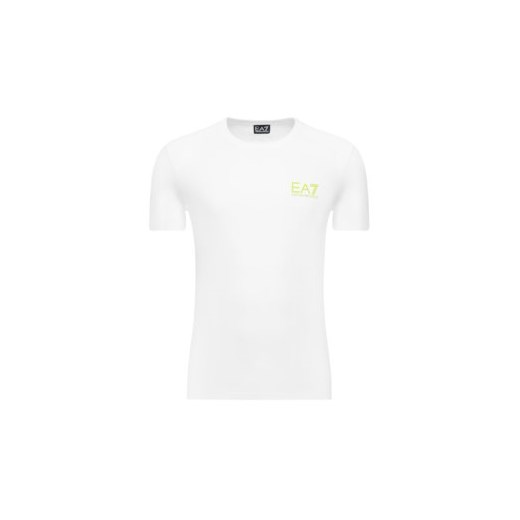 T-shirt męski Ea7 Emporio Armani biały na wiosnę z krótkim rękawem 