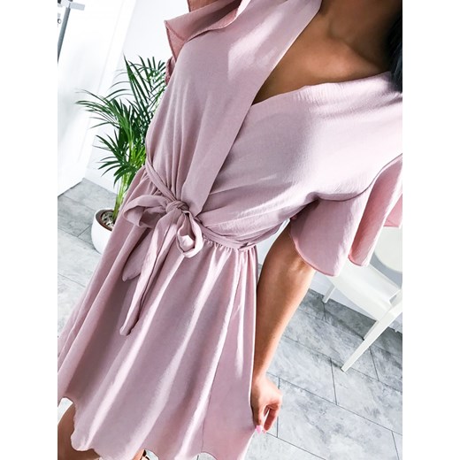 Sukienka Magmac z wiskozy bez wzorów kopertowa z krótkim rękawem casual 