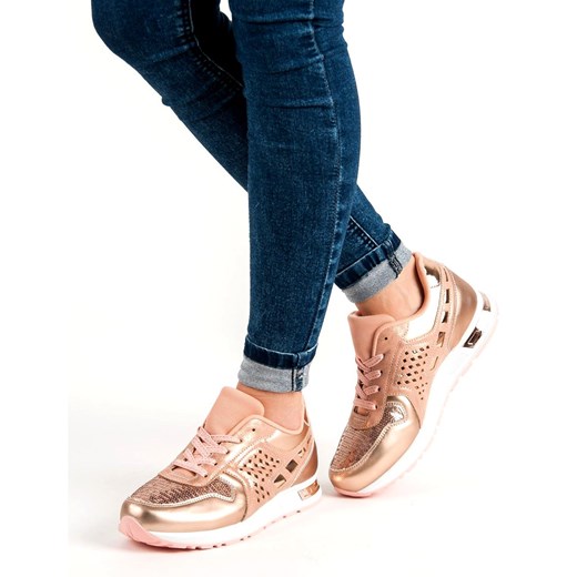 Buty Butymodne sportowe damskie w stylu młodzieżowym sznurowane płaskie 
