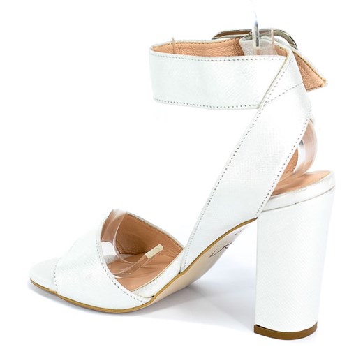 Sandały damskie Visconi z tworzywa sztucznego eleganckie białe z klamrą 
