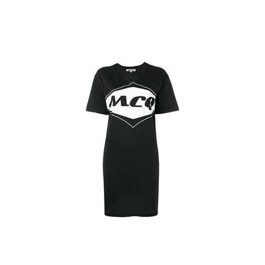 Sukienka czarna z logo - MCQ Alexander McQueen S 1000   L dantestore.pl
