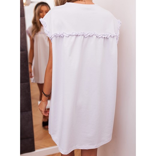 Sukienka Selfieroom biała mini oversize z krótkim rękawem 