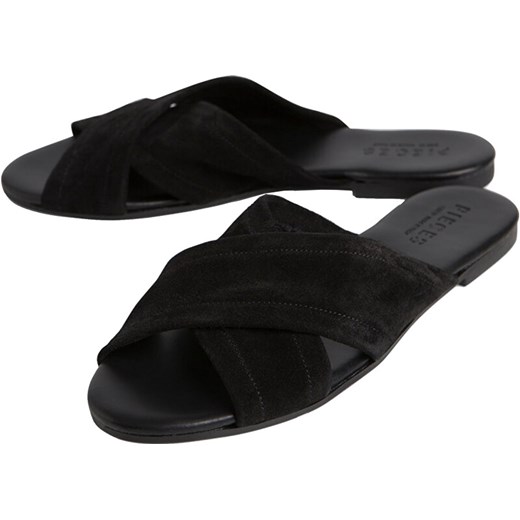 Pieces Damskie kapcie Marnie Suede Sandal Black (rozmiar 39), BEZPŁATNY ODBIÓR: WROCŁAW!