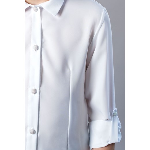 Biała Bluzka Dla Dziewczynki Z Długim Rękawem  Jomar 158 Olek i Lenka