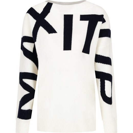 Biały sweter damski Max & Co. z okrągłym dekoltem 