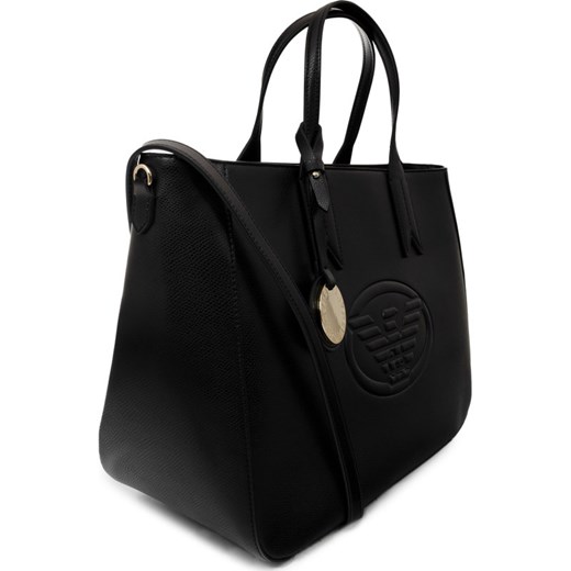 Shopper bag Emporio Armani ze skóry ekologicznej mieszcząca a6 matowa bez dodatków do ręki 