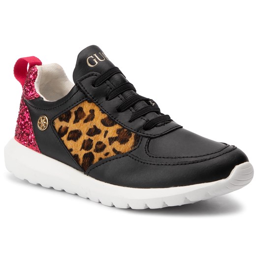 Buty sportowe dziecięce Guess w zwierzęce wzory czarne sznurowane 