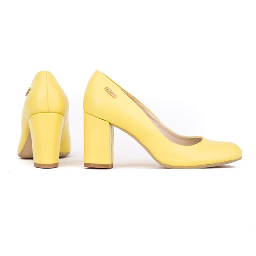 czółenka - skóra naturalna - model 042 - kolor bananowy  Zapato 40 okazyjna cena zapato.com.pl 