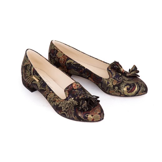 balerinki w szpic - skóra naturalna - model 045 - kolor złota mozaika Zapato 37 zapato.com.pl