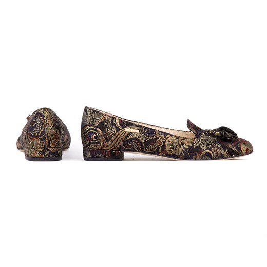 balerinki w szpic - skóra naturalna - model 045 - kolor złota mozaika Zapato 41 zapato.com.pl
