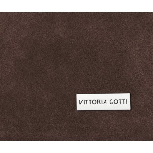 Torebka Vittoria Gotti skórzana średniej wielkości z zamszu do ręki 