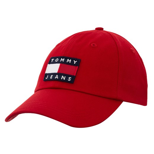 Czerwona czapka z daszkiem męska Tommy Hilfiger w nadruki 