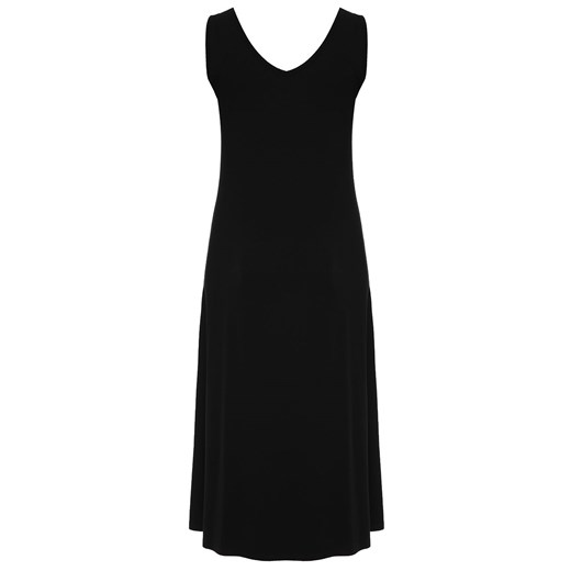 Sukienka z krótkim rękawem z okrągłym dekoltem czarna oversize 