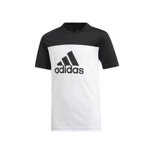 T-shirt chłopięce Adidas Performance z napisami biały 