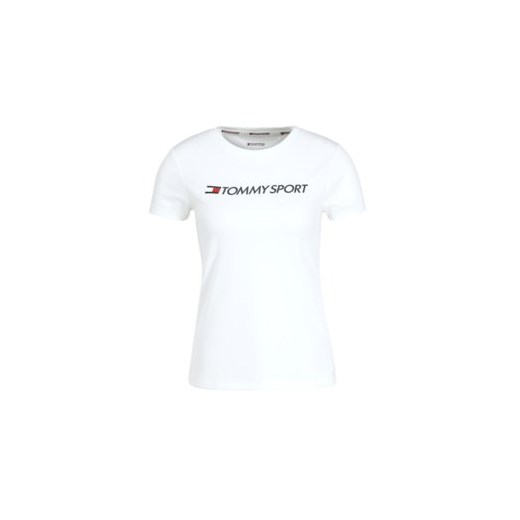 Bluzka damska Tommy Sport biała z okrągłym dekoltem 