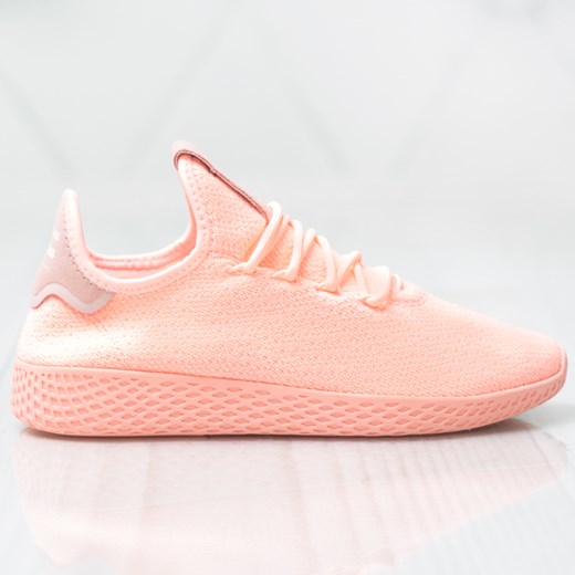 Buty sportowe damskie Adidas różowe na płaskiej podeszwie wiązane 