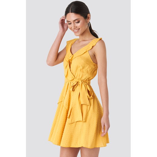 Trendyol Mustard Frilly Binding Dress - Yellow Trendyol  38 NA-KD