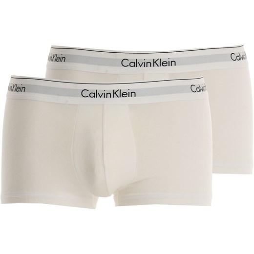 Calvin Klein Bokserki Obcisłe dla Mężczyzn, Bokserki, 2, biały, Bawełna, 2019, L M S XL Calvin Klein  L RAFFAELLO NETWORK