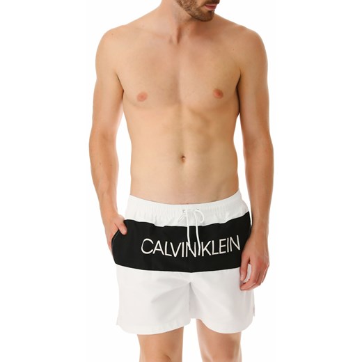 Calvin Klein Spodenki Kąpielowe i Kąpielówki dla Mężczyzn, biały, Poliester, 2019, L M S XL Calvin Klein  XL RAFFAELLO NETWORK