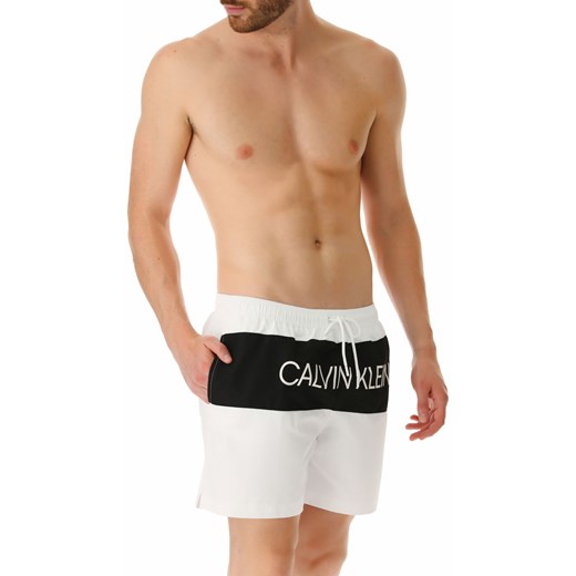 Calvin Klein Spodenki Kąpielowe i Kąpielówki dla Mężczyzn, biały, Poliester, 2019, L M S XL Calvin Klein  S RAFFAELLO NETWORK