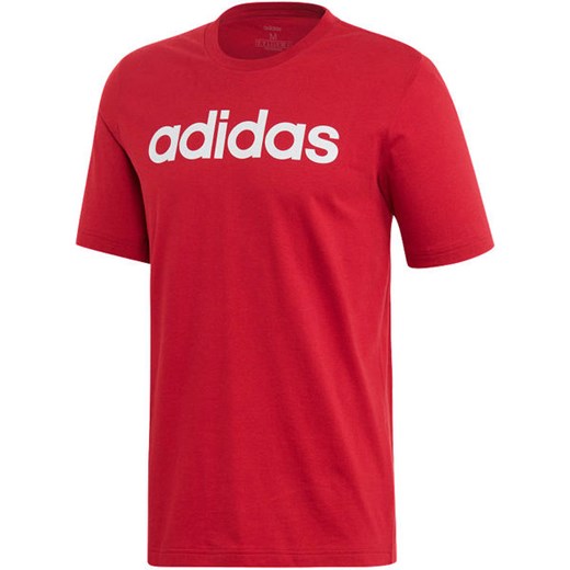 Koszulka męska Essentials Linear Logo Adidas (active maroon)  Adidas XXL promocyjna cena SPORT-SHOP.pl 