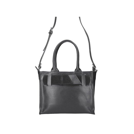 Shopper bag Innue czarna skórzana duża bez dodatków 