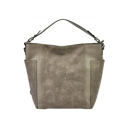 Shopper bag Pierre Cardin brązowa zdobiona 