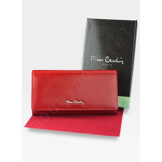 Czerwony portfel damski Pierre Cardin 