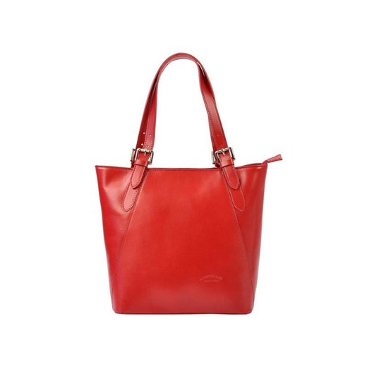 Shopper bag czerwona L Artigiano na ramię duża 