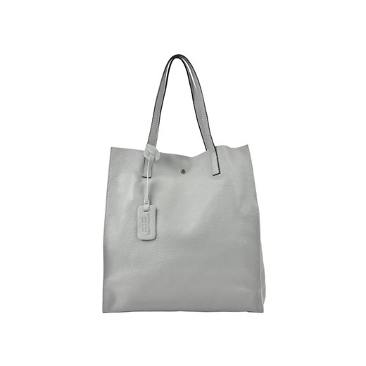 Shopper bag Patrizia Piu skórzana biała mieszcząca a5 matowa 