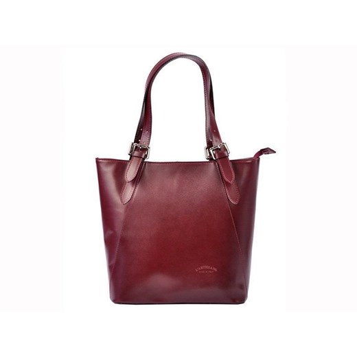 L Artigiano shopper bag bez dodatków czerwona matowa skórzana 