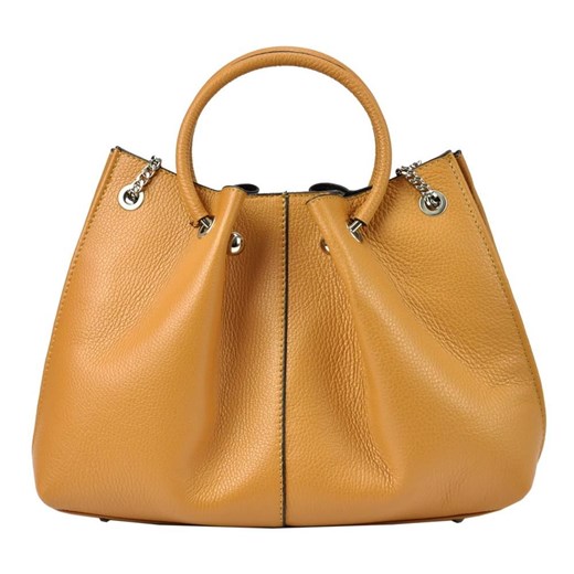 Shopper bag Patrizia Piu bez dodatków pomarańczowy w stylu boho matowa 