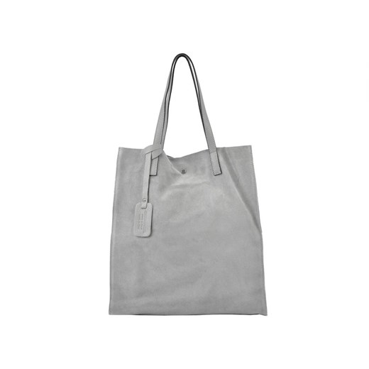 Shopper bag szara Patrizia Piu w stylu młodzieżowym z breloczkiem duża 