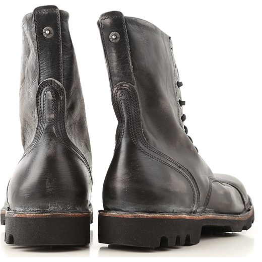 Buty zimowe męskie brązowe Diesel w stylu militarnym sznurowane 