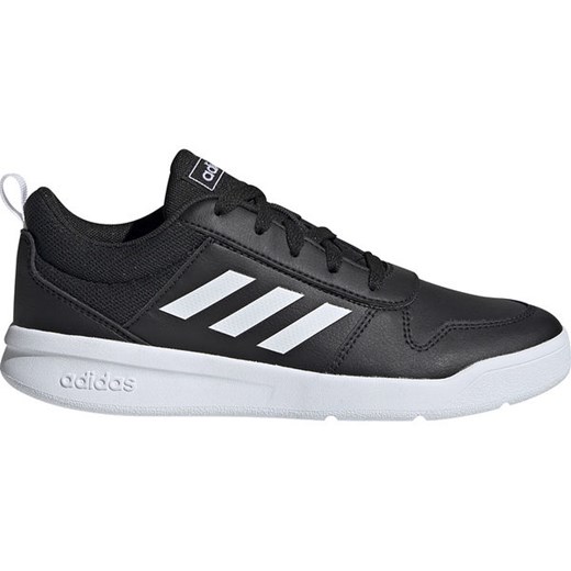 Buty sportowe dziecięce czarne Adidas bez wzorów sznurowane 