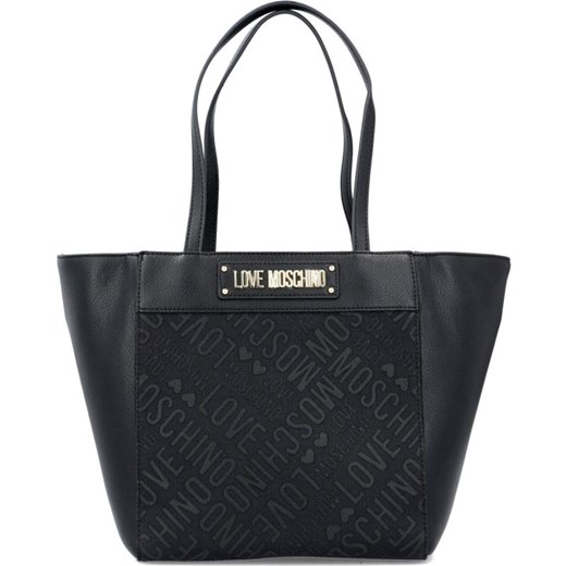 Shopper bag Love Moschino bez dodatków czarna duża na ramię elegancka 