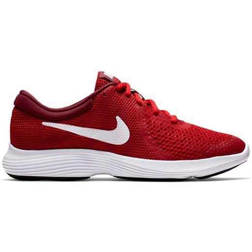 Buty sportowe damskie Nike dla biegaczy młodzieżowe revolution czerwone gładkie sznurowane 