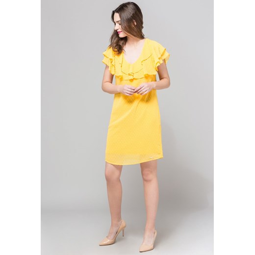 Monnari sukienka żółta trapezowa letnia 