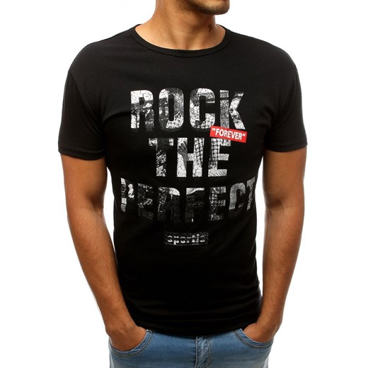 T-shirt męski z nadrukiem czarny (rx3547)  Dstreet XXL wyprzedaż  