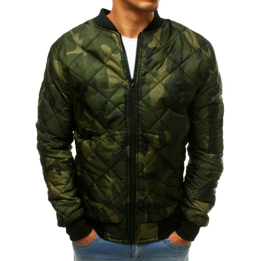 Kurtka męska pikowana bomber jacket moro zielona (tx2684)  Dstreet M okazyjna cena  