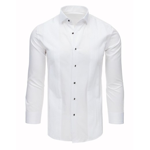 Koszula smokingowa z plisami biała (dx1743) Dstreet  L 