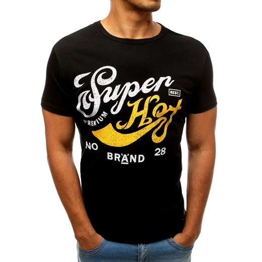 T-shirt męski z nadrukiem czarny (rx3543) Dstreet  XXL okazyjna cena  