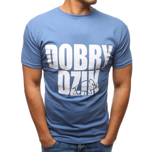 T-shirt męski z nadrukiem niebieski (rx2849)  Dstreet M  okazyjna cena 