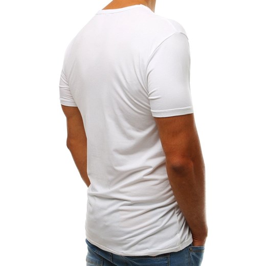 T-shirt męski z nadrukiem biały (rx3524)  Dstreet L okazja  