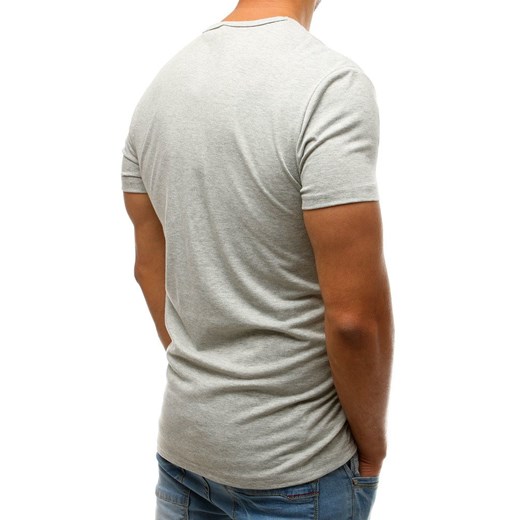 T-shirt męski z nadrukiem jasnoszary (rx3544) Dstreet  XXL okazyjna cena  