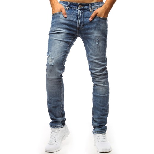 Spodnie jeansowe męskie niebieskie (ux1299)