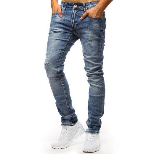 Spodnie jeansowe męskie niebieskie (ux1299)