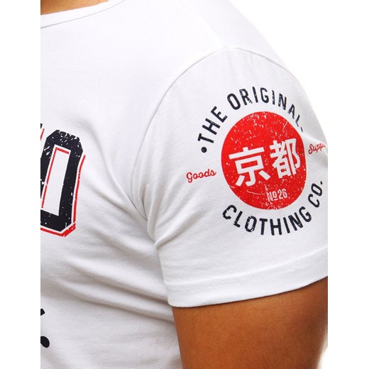 T-shirt męski z nadrukiem biały (rx3537) Dstreet  M  promocja 