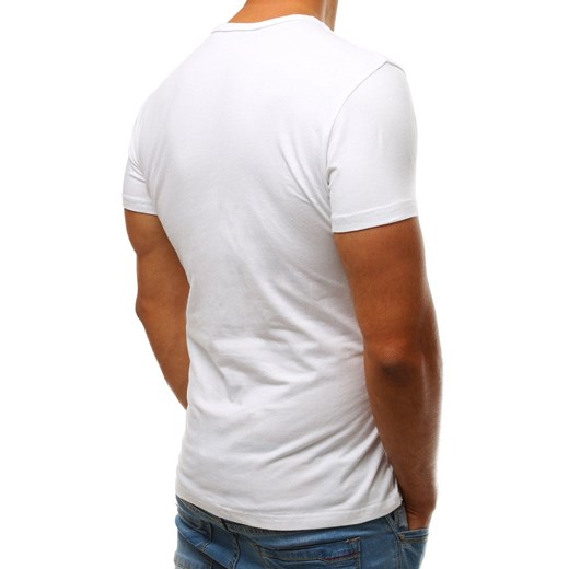 T-shirt męski z nadrukiem biały (rx3537) Dstreet  L promocyjna cena  