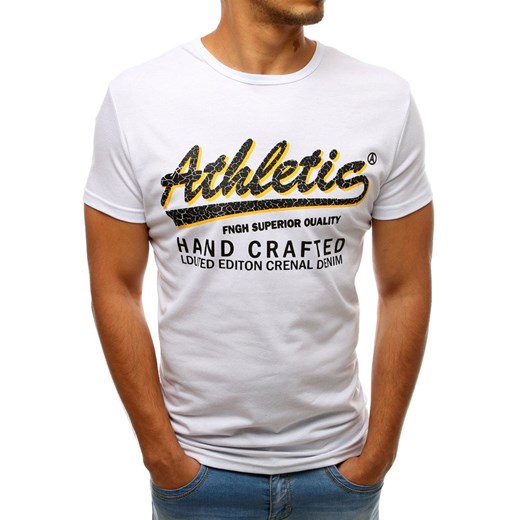 T-shirt męski z nadrukiem biały (rx3528) Dstreet  L  promocyjna cena 